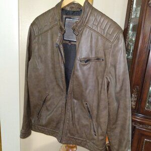 Point Zero Collection. Leather Jacket, Size - M